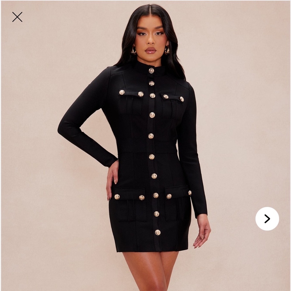 Roslynn Bandage Mini Dress- Black